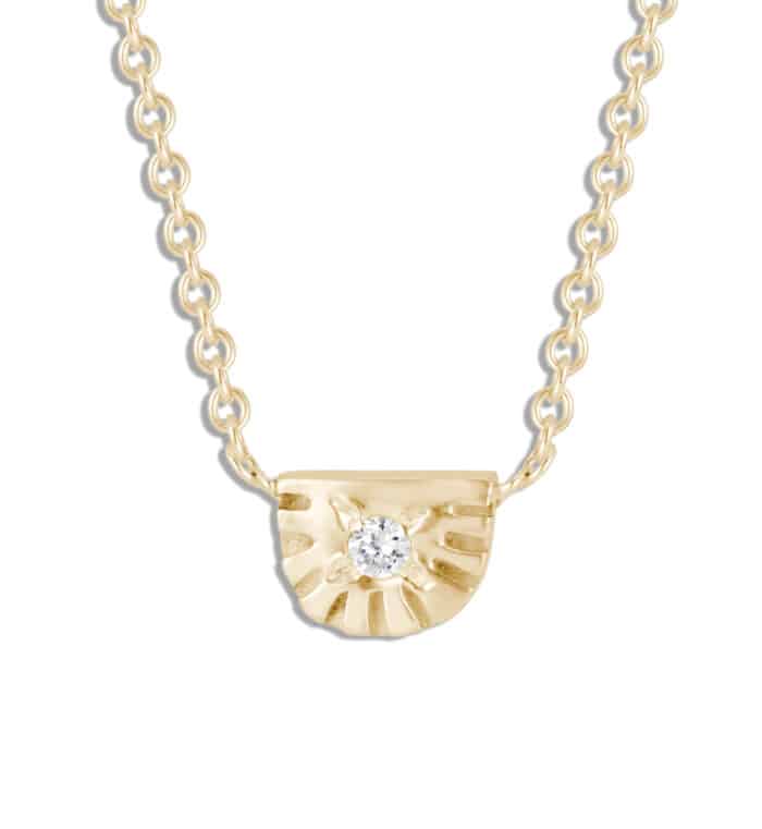 Ray Diamond Pendant Yellow Gold