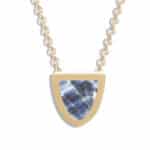 Sapphire Slice Pendant Yellow Gold