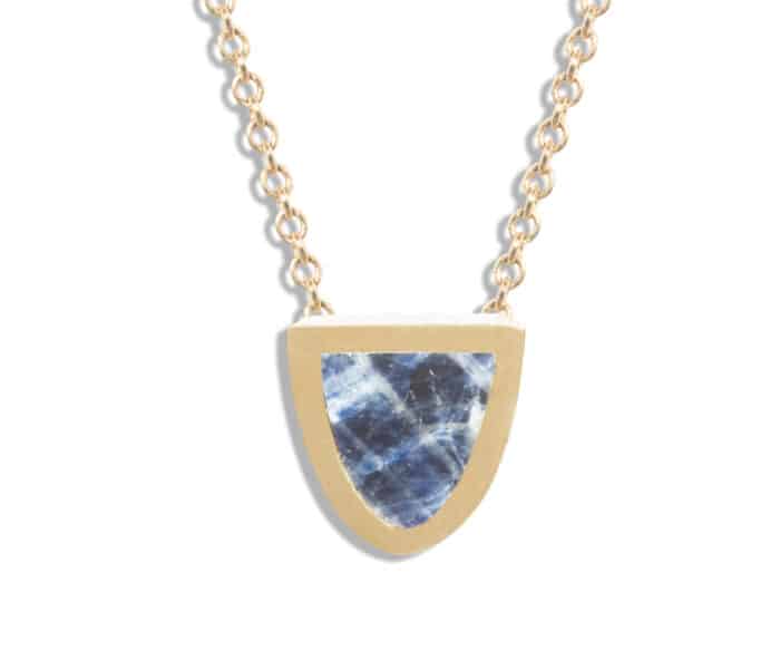 Sapphire Slice Pendant Yellow Gold