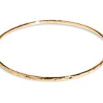 Hammered Narrow Bangle Yellow Gold