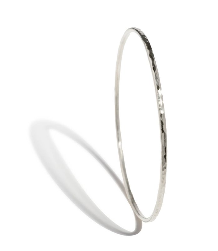 Hammered Narrow Bangle Silver - Image 2