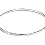 Hammered Narrow Bangle Silver