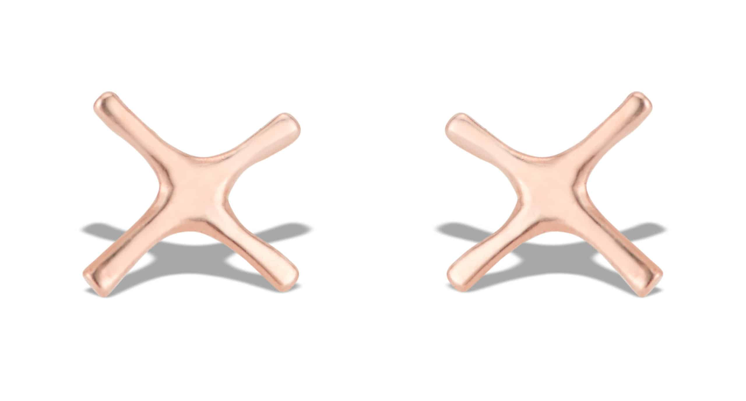 X Studs Rose Gold