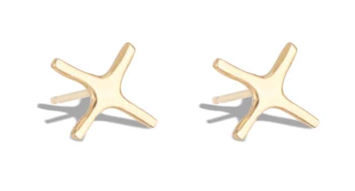 X Studs Yellow Gold - Image 2