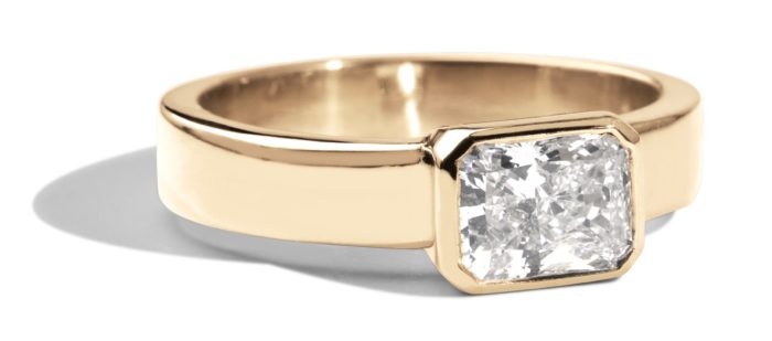 Custom Bezel Set 1.71ct Radiant Cut Diamond Solitaire Ring - Image 3