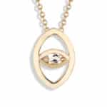 Aira Oko Morganite Marquise Pendant Yellow Gold