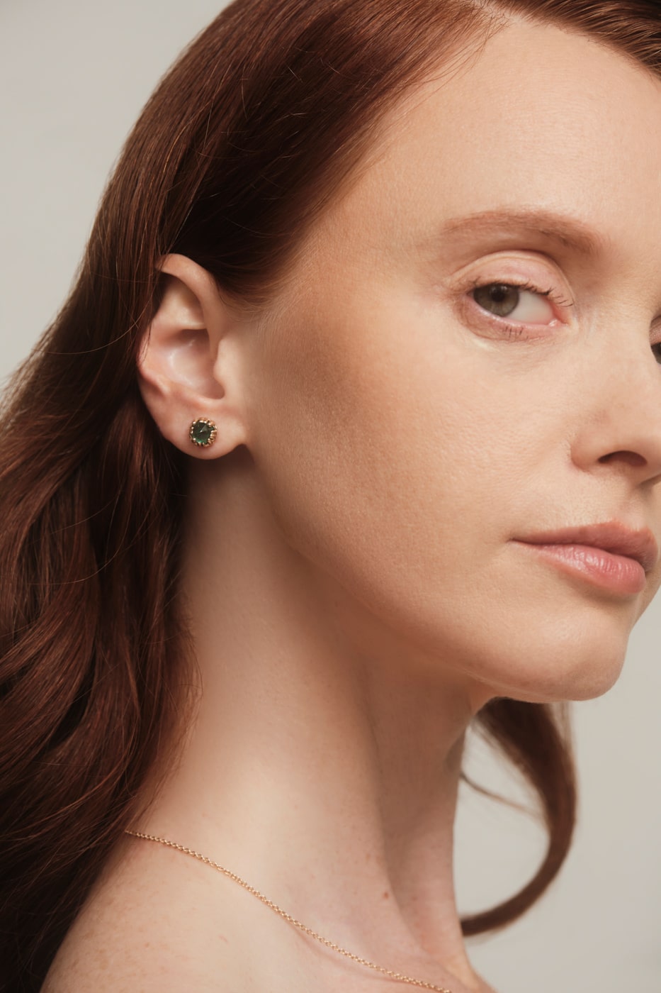 Sol Emerald Octagonal Studs on figure