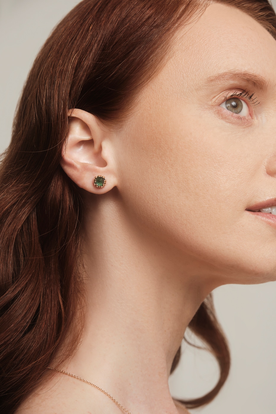 Sol Emerald Octagonal Studs on figure