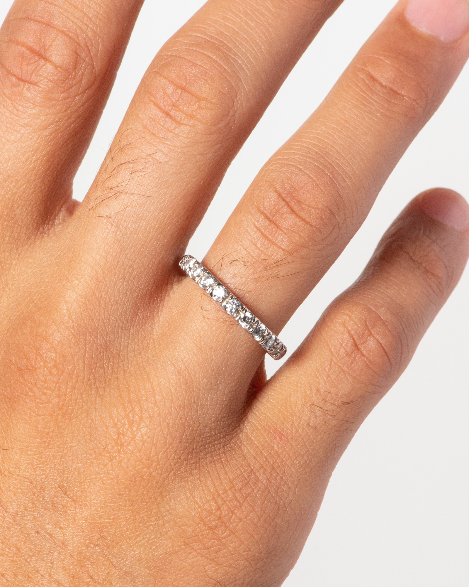 Dez Half Eternity Round Diamond Band 3mm on figure