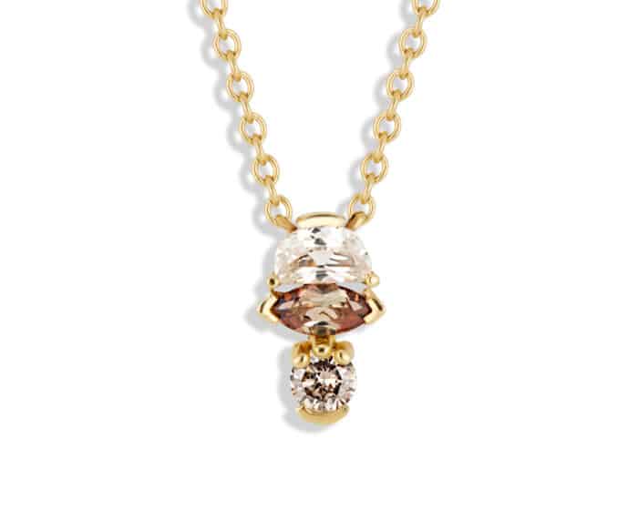 Lash Cluster Triad Andalusite Marquise Pendant Yellow Gold