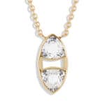 Trillion Dyad White Sapphire Pendant Yellow Gold