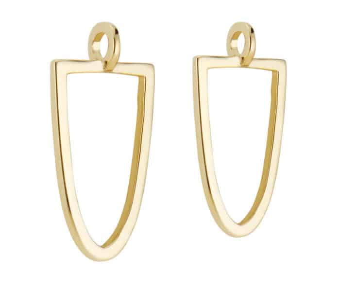 Circ Shield Drops Small Yellow Gold + Nikko Huggies Silver - Image 3