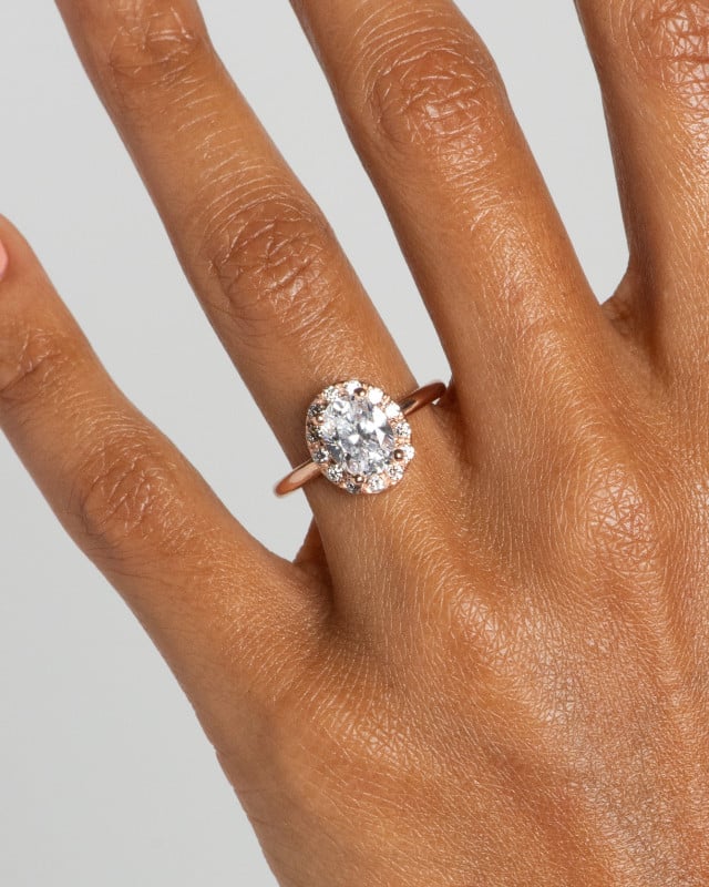 Dez Diamond Oval Halo Ring 2.0ct on figure
