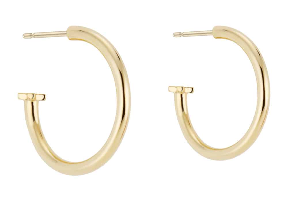 Circ Shield Drops Small Yellow Gold + Nikko Hoops Yellow Gold - Image 2