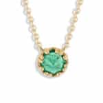 Sol Emerald Octagonal Pendant Yellow Gold