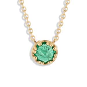 Sol Emerald Octagonal Pendant Yellow Gold