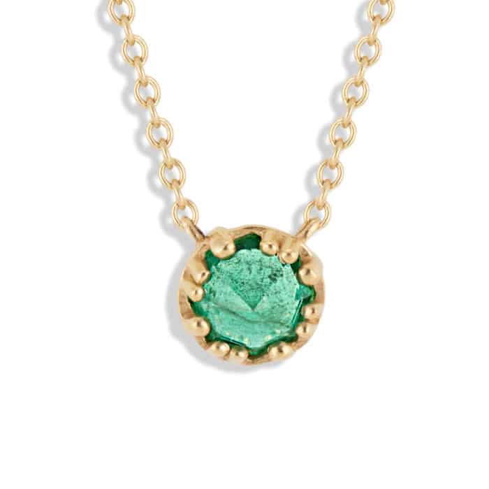 Sol Emerald Octagonal Pendant Yellow Gold