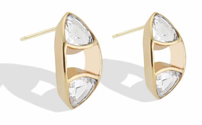 Trillion Dyad White Sapphire Cuffs Yellow Gold - Image 2