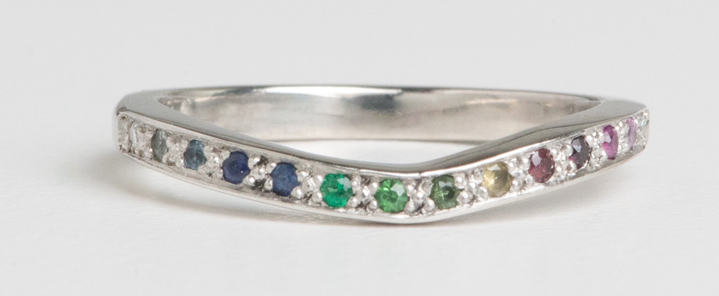 Custom Rainbow Luma Curved Band Size 7.25