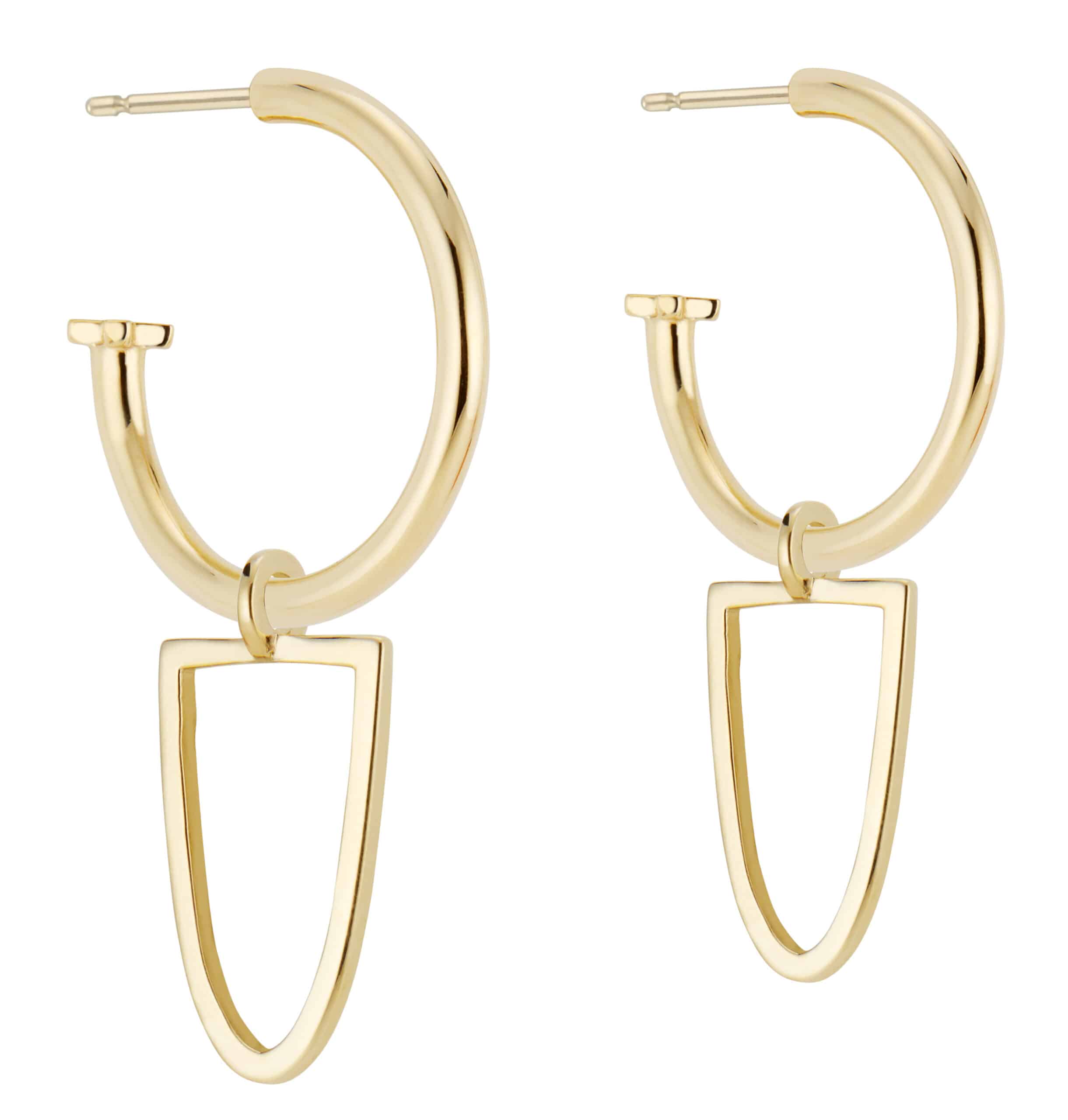 Circ Shield Drops Small Yellow Gold + Nikko Hoops Yellow Gold