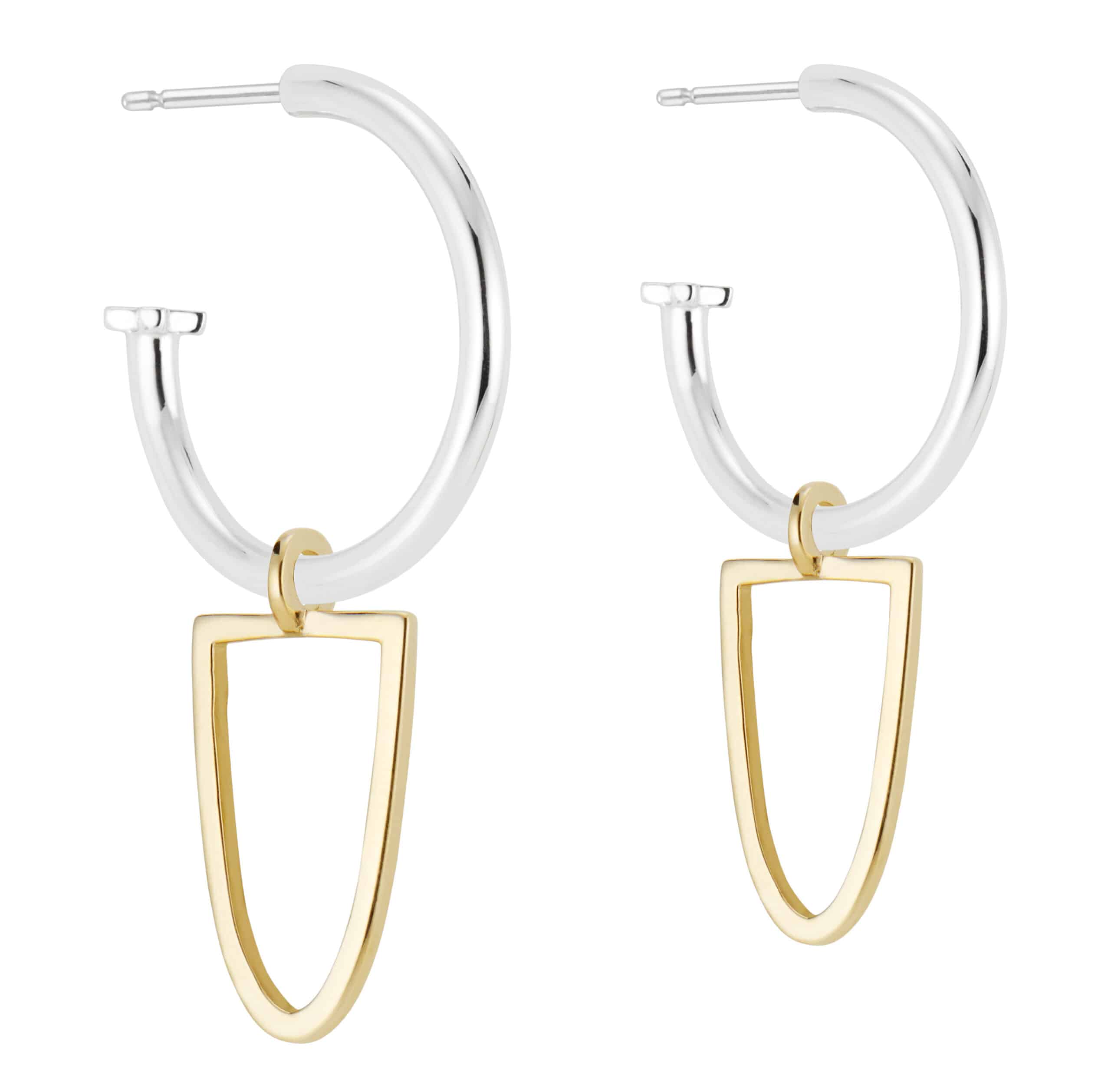 Circ Shield Drops Small Yellow Gold + Nikko Hoops Silver