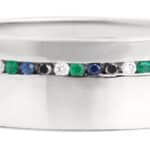 Custom Emerald and Blue Sapphire Channel Band