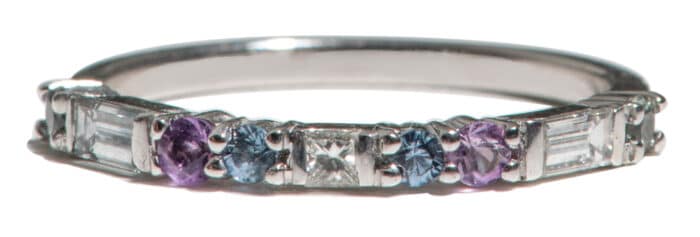 Custom Diamond and Amethyst Band