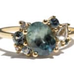 Custom Bi-Color Sapphire Cluster Ring