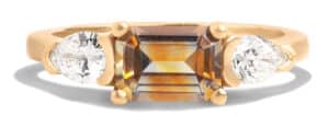 Custom Bi-Color Sapphire and Diamond Linear Ring