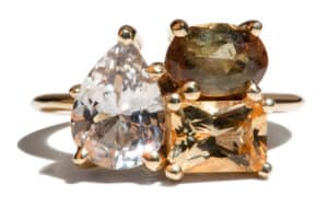 Custom White Sapphire, Topaz, and Andalusite Ring
