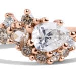 Custom Pear Cut Diamond and Morganite Ring