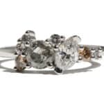 Custom Salt and Pepper Diamond Cluster Ring