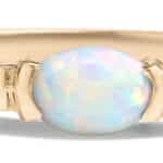 Custom Opal and Baguette Diamond Linear Ring