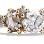 Custom Salt and Pepper Diamond Cluster Ring in 14kt Yellow Gold