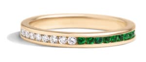 Custom Diamond and Emerald Channel Band