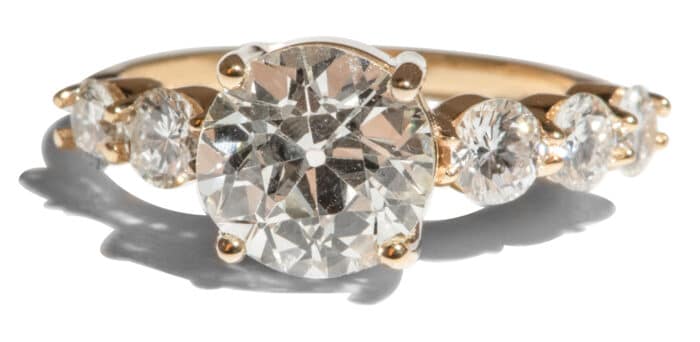Custom Diamond Cluster Ring in 14kt Yellow Gold