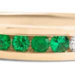 Custom Emerald and Diamond Channel Band
