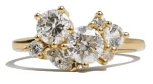 Custom Diamond Cluster Ring in 14kt Yellow Gold