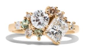 Custom Emerald Cut Diamond Cluster Ring
