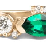 Custom Emerald and Diamond Cluster Ring