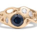Custom Blue Sapphire and Diamond Ring