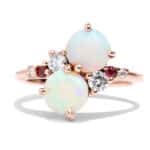 Custom Opal and Garnet Cluster Ring