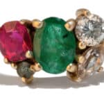 Custom Ruby and Emerald Cluster Ring