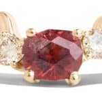 Custom Red Sapphire and Champagne Diamond Ring