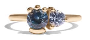 Custom Blue Sapphire Dyad Ring