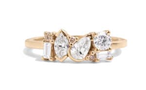 Custom Diamond Linear Cluster Ring