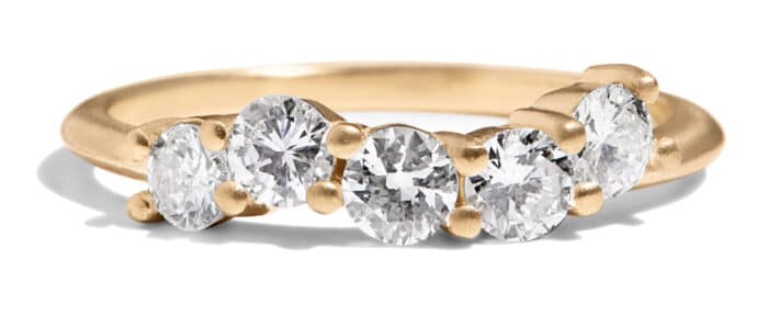 Custom Diamond Linear Ring in 14kt Yellow Gold