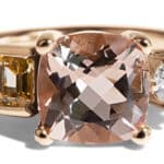 Custom Morganite, Yellow Sapphire, and Diamond Triad Ring