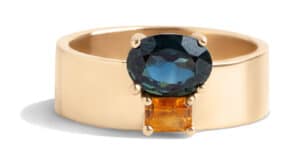Custom Blue and Apricot Sapphire Orla Band