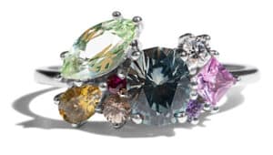 Custom Sapphire Rainbow Cluster Ring